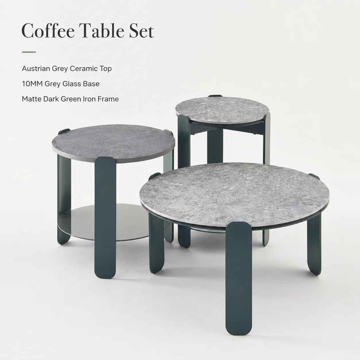 Austrian Grey Ceramic Coffee Table CJ804A