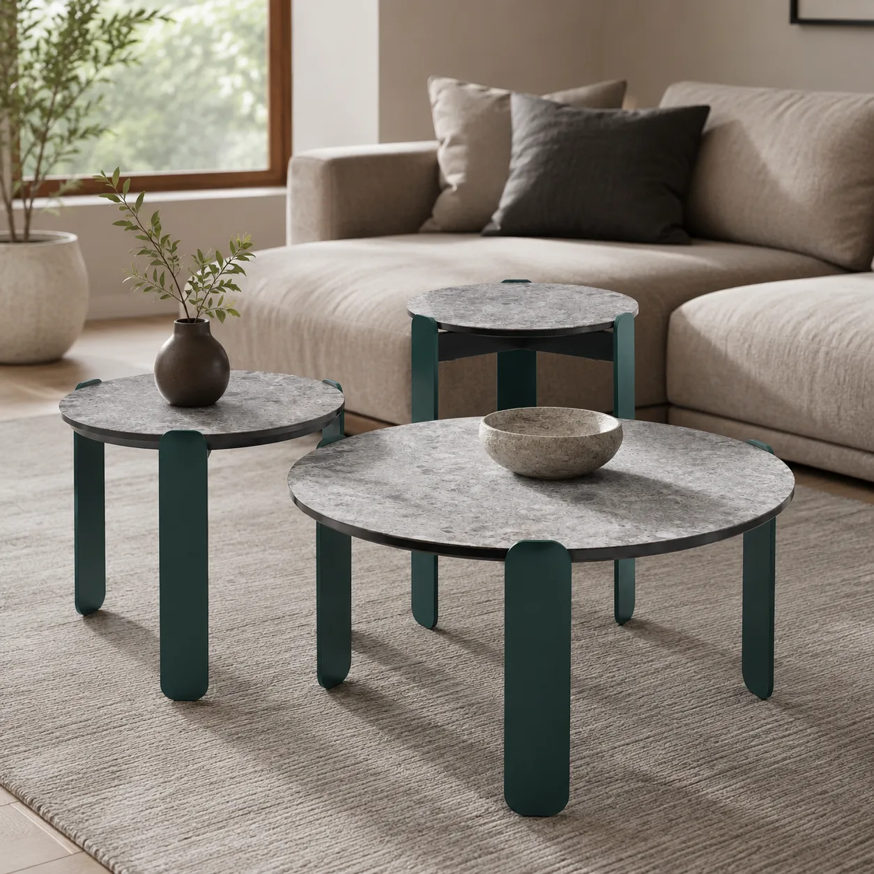 Austrian Grey Ceramic Coffee Table CJ804B