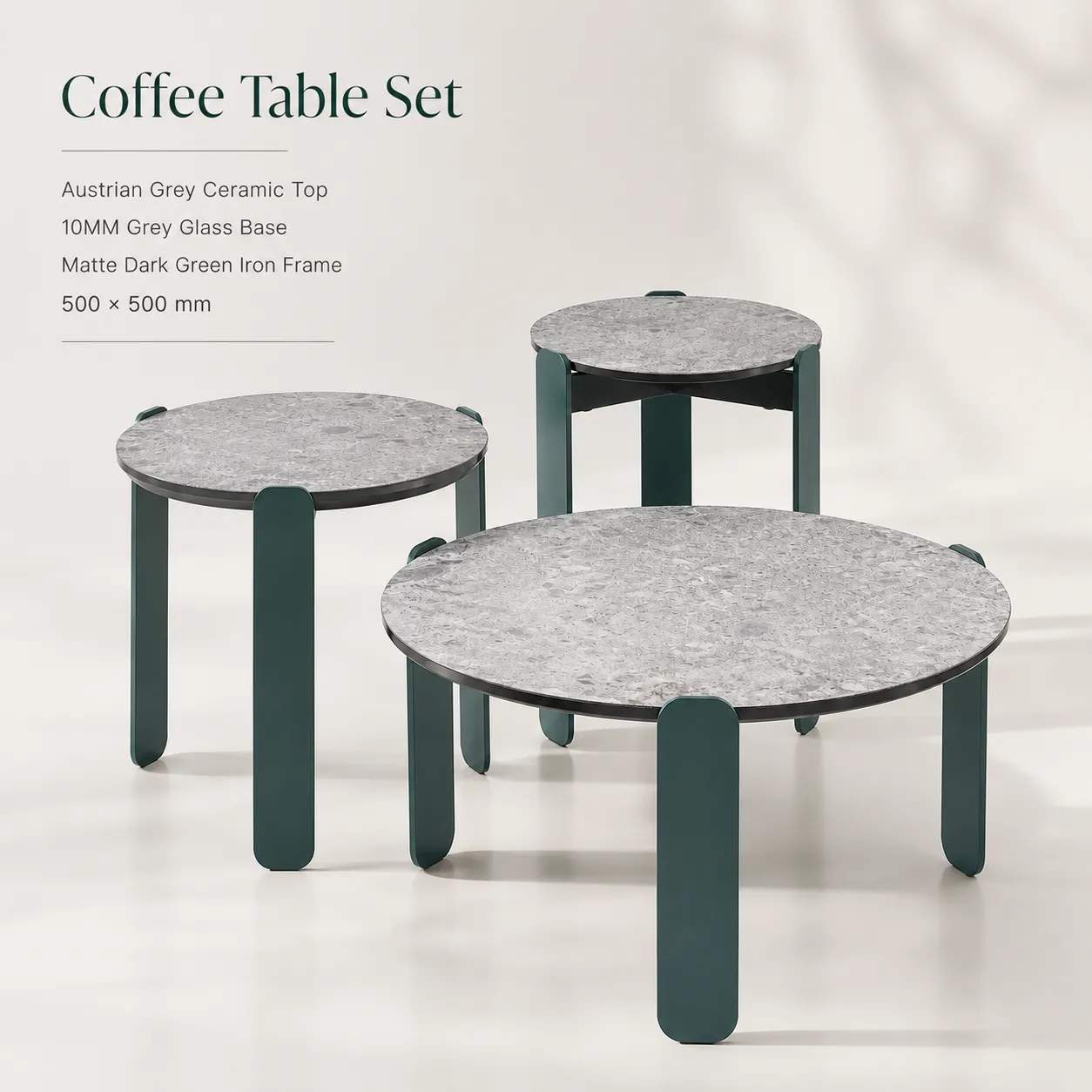 Austrian Grey Ceramic Coffee Table CJ804B