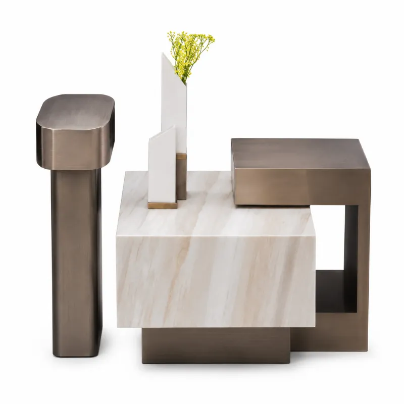 Brushed Black Champagne Gold Coffee Table CJ966A