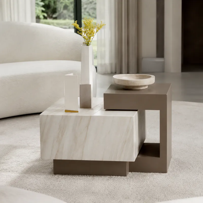 Brushed Black Champagne Gold Coffee Table CJ966A