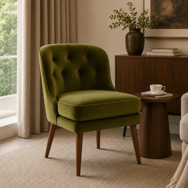 Chesterfield Velvet Accent Chair AC-74126