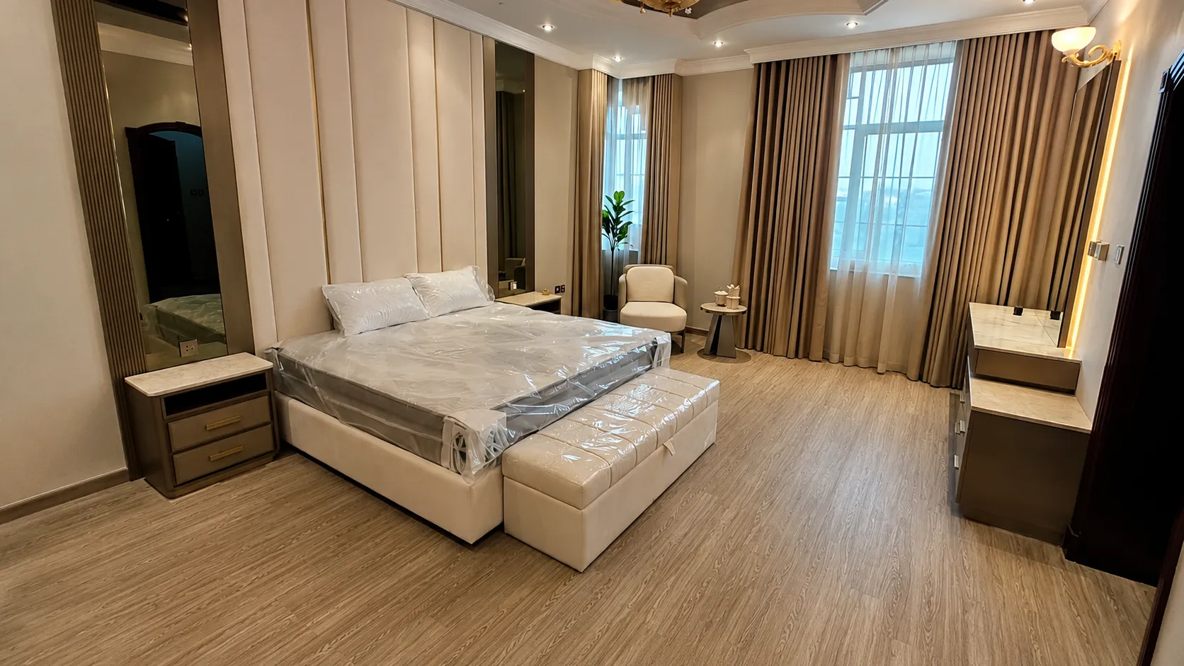 Custom full-height curtains by Feshwari Home Dubai
