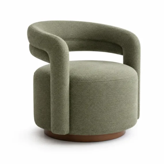 Curved Upholstered Accent Chair R0802-A0001