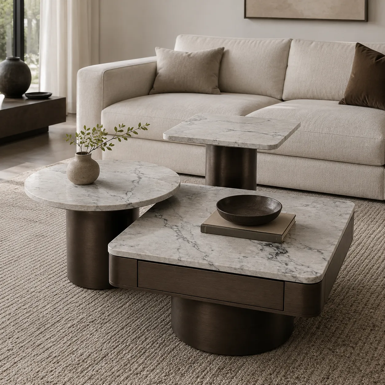 Earl White Marble Coffee Table CJ789B