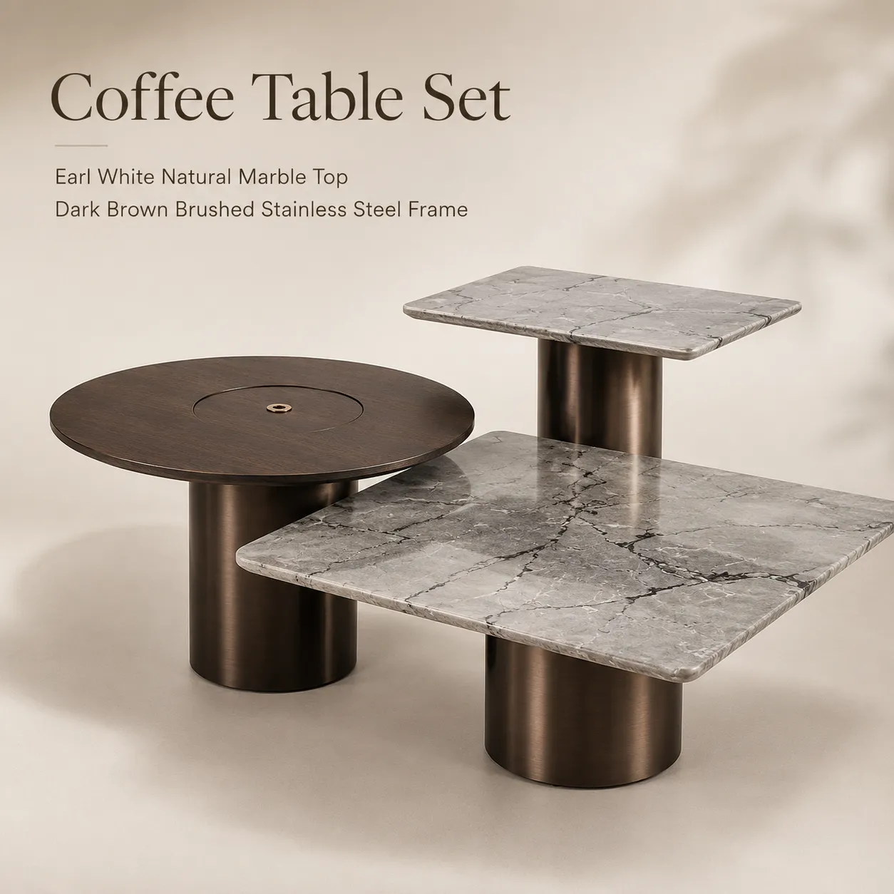 Earl White Marble Coffee Table CJ789C-1
