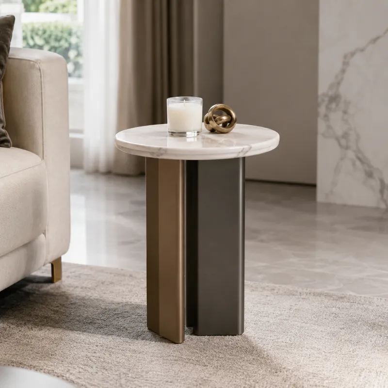 Fedi White Artificial Marble Coffee Table CJ1032D