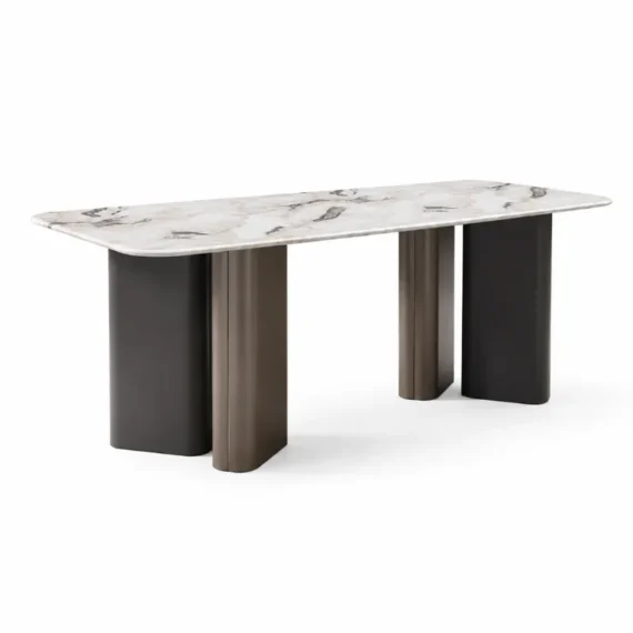 Fedi White Artificial Marble Dining Table CT1032