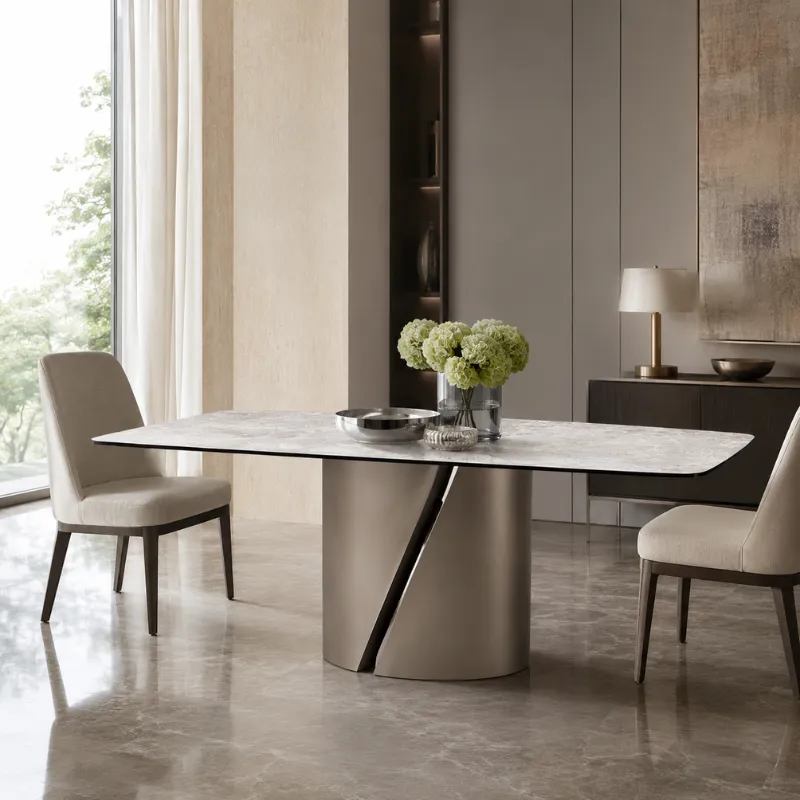 Fedi White Artificial Marble Dining Table CT941