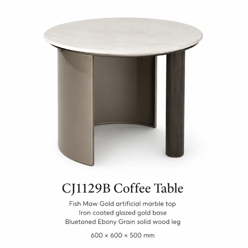 Fish Maw Gold Artificial Marble Coffee Table CJ1129B