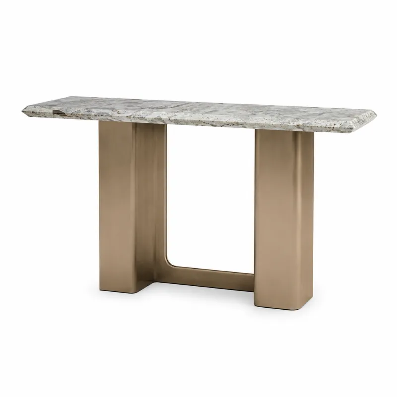 Fish Maw Gold Artificial Marble Console Table TG1010
