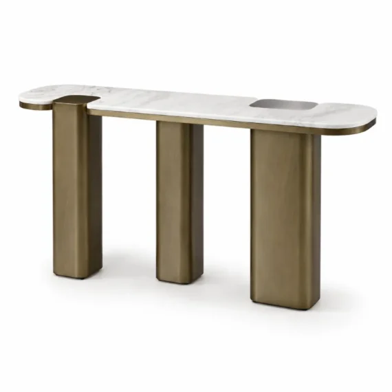 Fish Maw Gold Artificial Marble Console Table TG1127