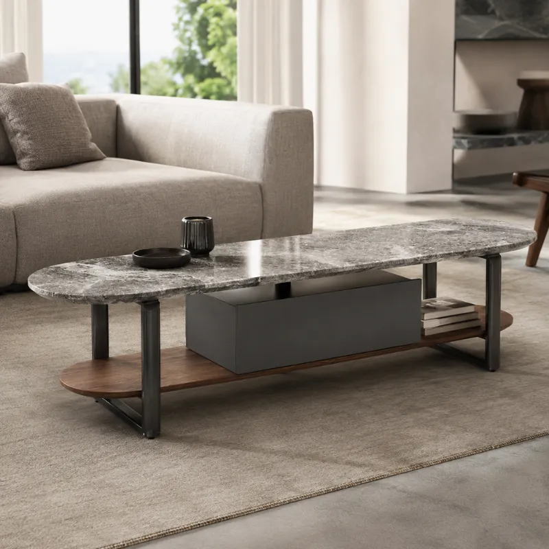 Lanka Grey Natural Marble Coffee Table TV392-1