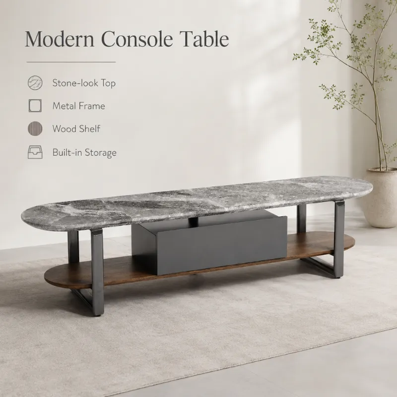 Lanka Grey Natural Marble Coffee Table TV392-1