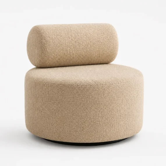 Moso Bouclé Swivel Lounge Chair LC-80926