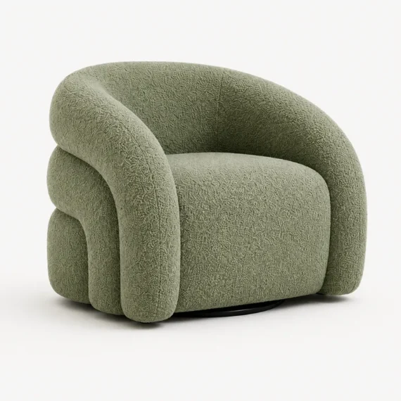 Organic Bouclé Swivel Accent Chair AC-80925