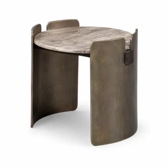Silver Grey Travertine Side Table CJ1133B-1
