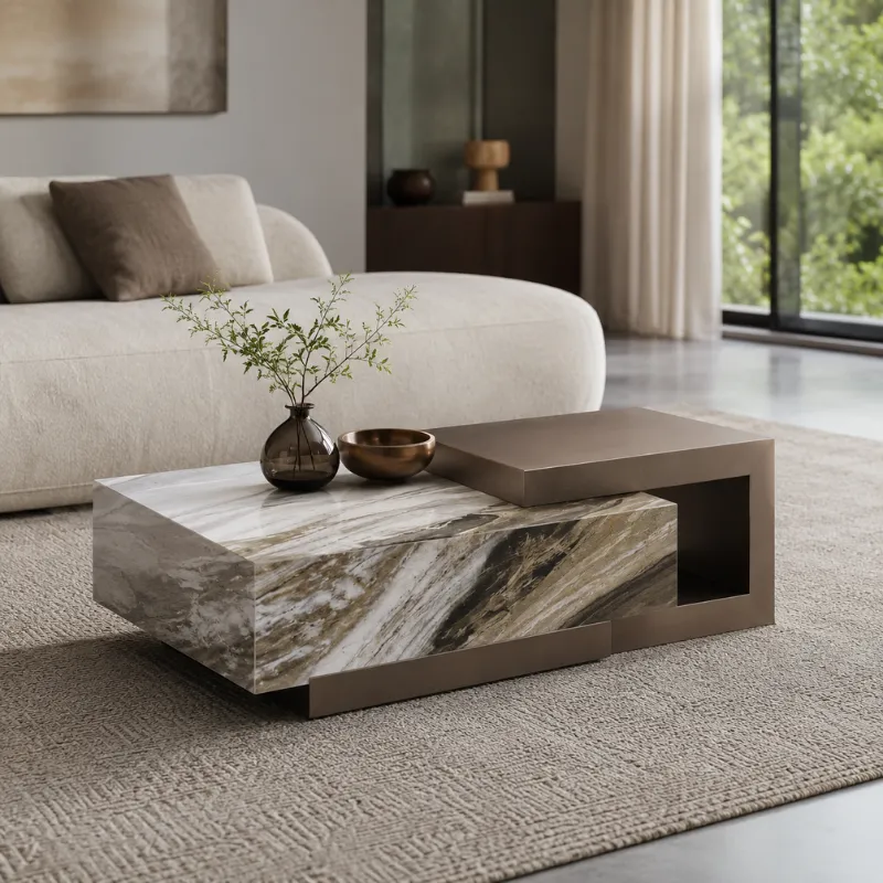 Whole White Agate Ceramic Coffee Table CJ936A