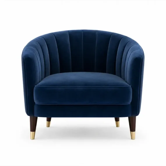 Velvet Upholstered Luxury Tub Accent Chairs AC-SR-002
