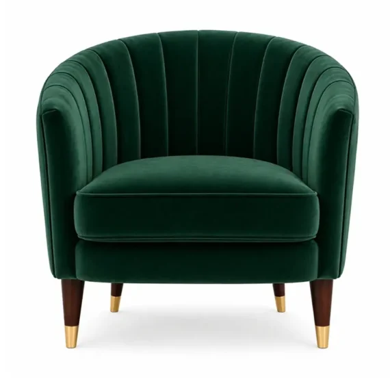 Velvet Upholstered Serrano Luxury Tub Accent Chairs AC-SR-001