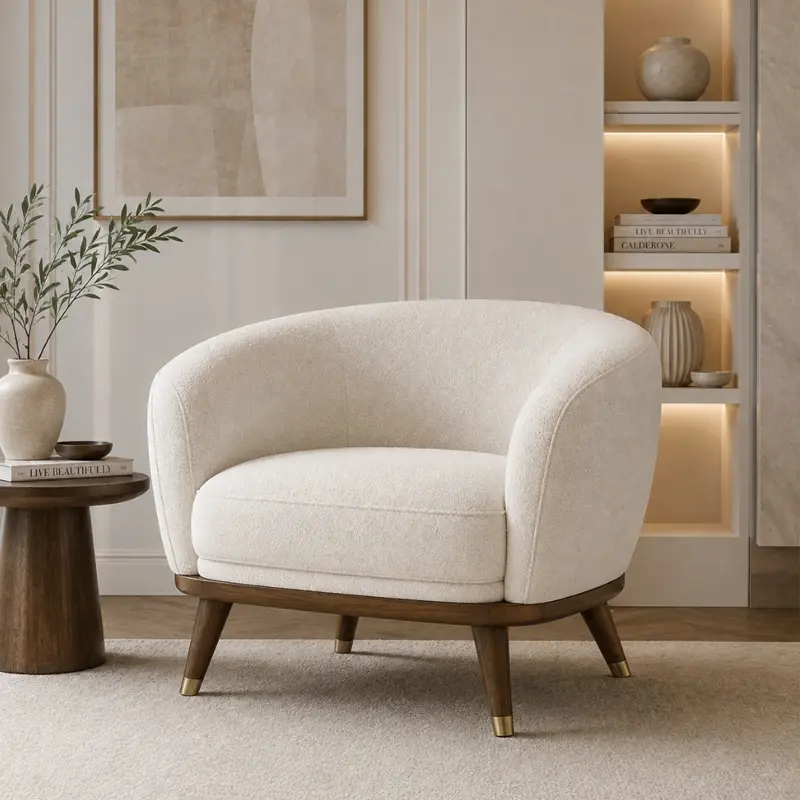 Premium Fabric Upholstered Luxury Lounge Accent Chairs AC-LA-001
