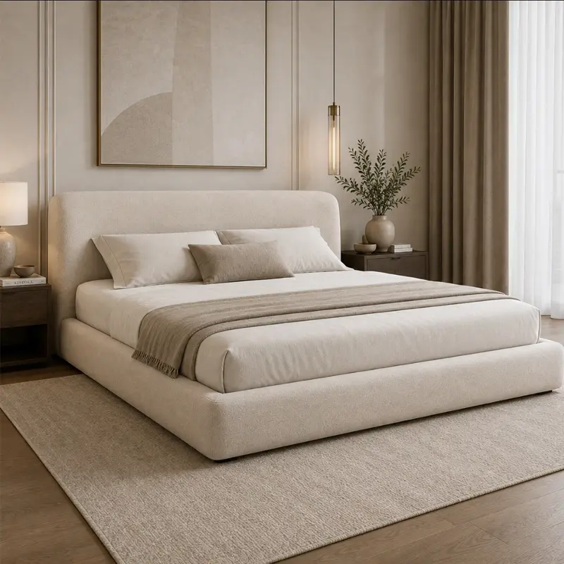 Low-Profile Upholstered Platform Bed BD-68473