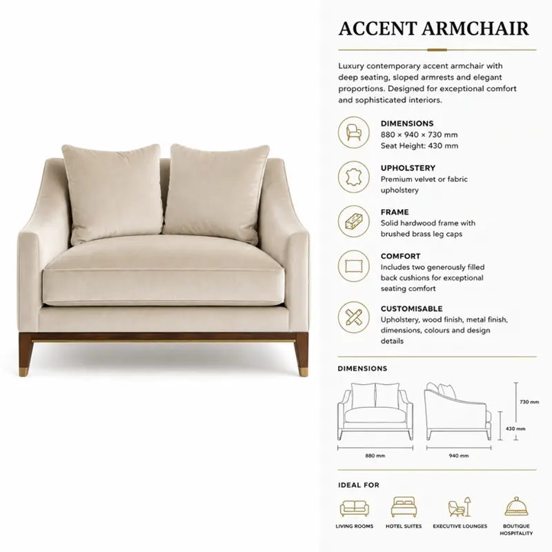Fabric Upholstered Luxury Accent Chair AC-AA-101