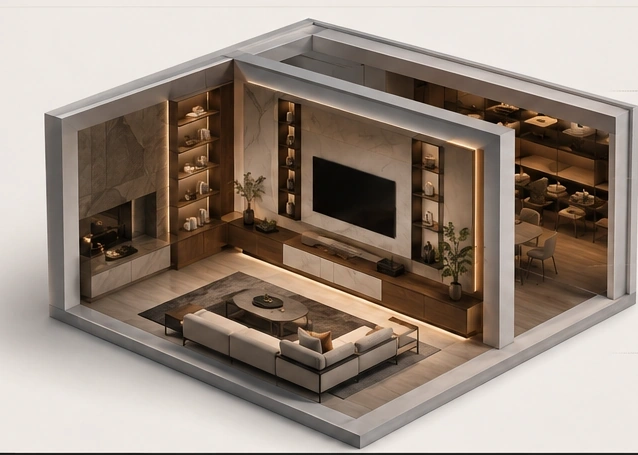 Custom TV wall design in Dubai